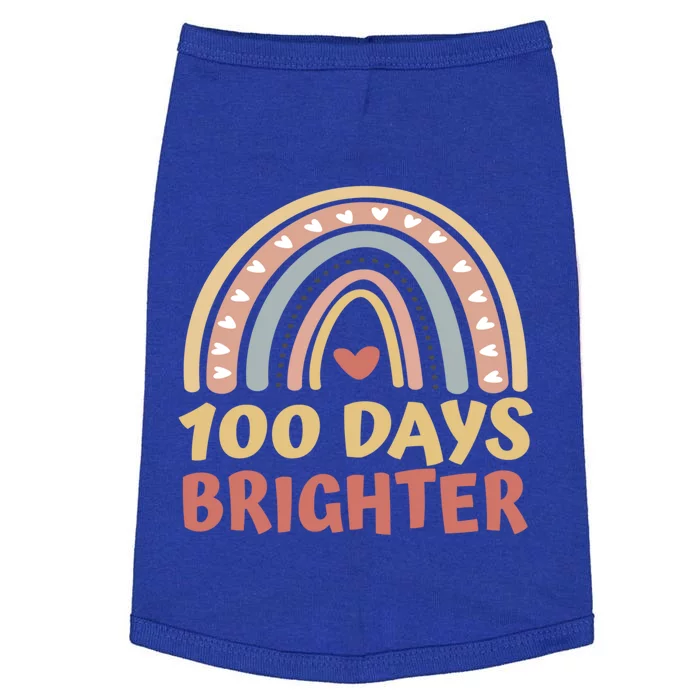 100 Days Brighter 100 Days Of School Boho Rainbow Students Gift Doggie Tank