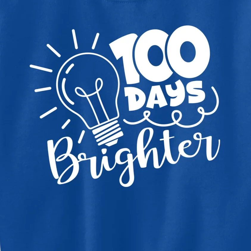 100 Days Brighter 100th Day Of Kindergarten School Cute Gift Kids Sweatshirt