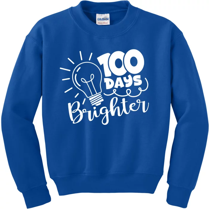 100 Days Brighter 100th Day Of Kindergarten School Cute Gift Kids Sweatshirt