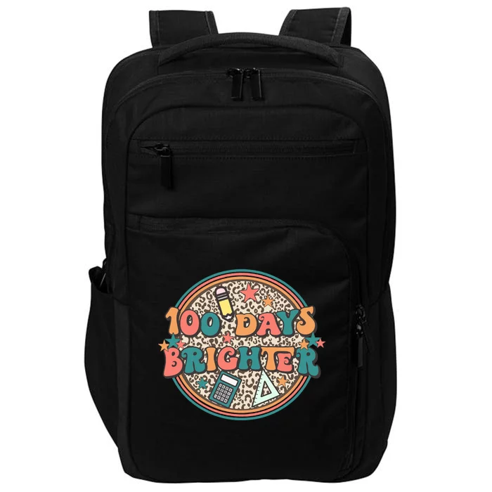 100 Days Brighter 100th Day Of School Teacher Smarter Gift Impact Tech Backpack