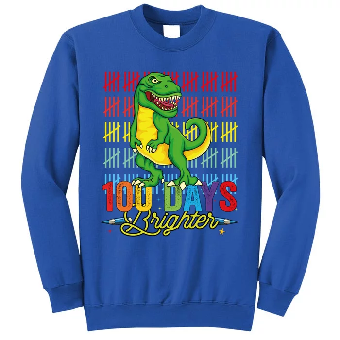 100 Days Brighter Dinosaur For Teachers And Students Great Gift Sweatshirt