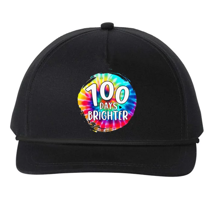 100 Days Brighter 100 Days Of School Tie Dye Teacher Student Snapback Five-Panel Rope Hat