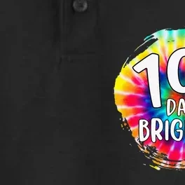 100 Days Brighter 100 Days Of School Tie Dye Teacher Student Dry Zone Grid Performance Polo