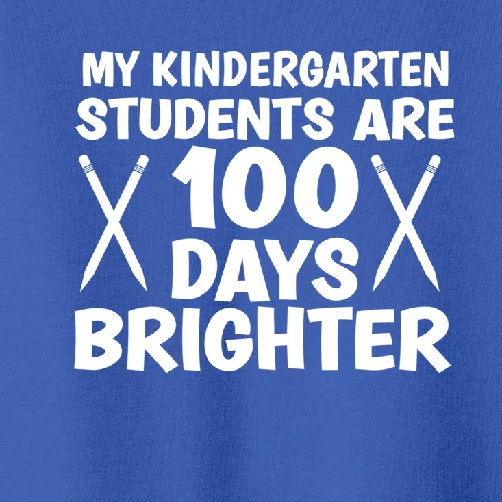 100 Days Brighter Kindergarten Teacher 100 Days Of School Gift Toddler T-Shirt