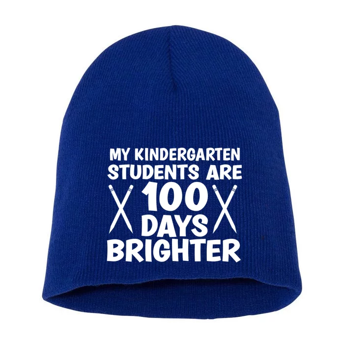 100 Days Brighter Kindergarten Teacher 100 Days Of School Gift Short Acrylic Beanie