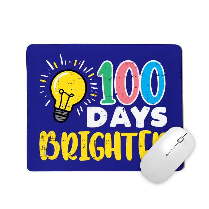 100 Days Brighter Light Bulb 100th Day School Smarter Gift Mousepad