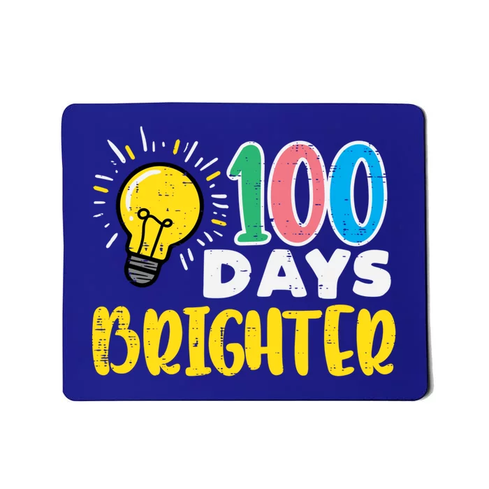 100 Days Brighter Light Bulb 100th Day School Smarter Gift Mousepad