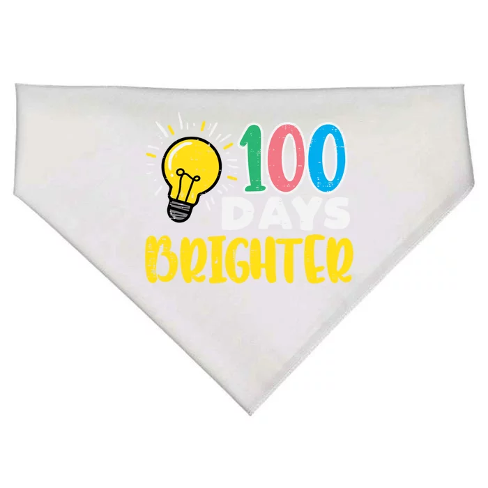 100 Days Brighter Light Bulb 100th Day School Smarter Gift USA-Made Doggie Bandana