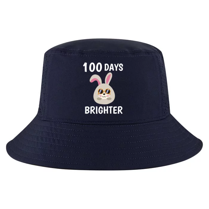 100 Days Brighter Of Schoolgift Bunny Rabbit With Sunglasses Great Gift Cool Comfort Performance Bucket Hat