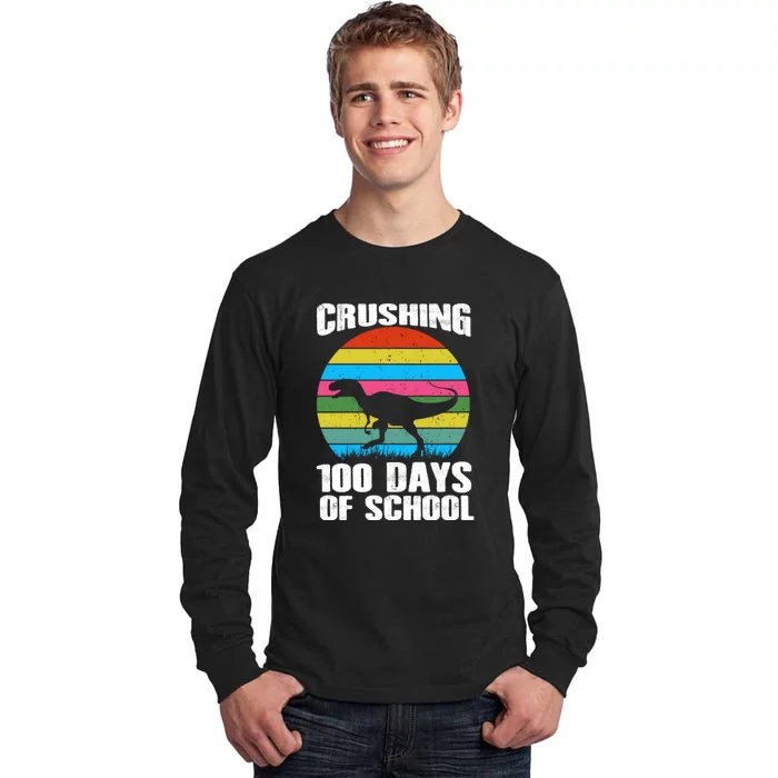 100 Days & Crushing It 100th Day Of School Monster Truck Tall Long Sleeve T-Shirt