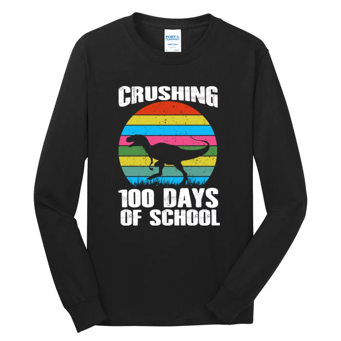 100 Days & Crushing It 100th Day Of School Monster Truck Tall Long Sleeve T-Shirt