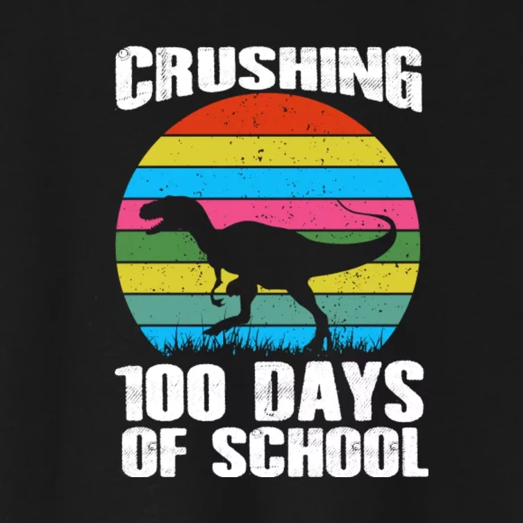 100 Days & Crushing It 100th Day Of School Monster Truck Women's Crop Top Tee