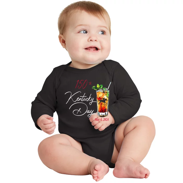 150th Derby Day Horse Racing Kentucky Baby Long Sleeve Bodysuit