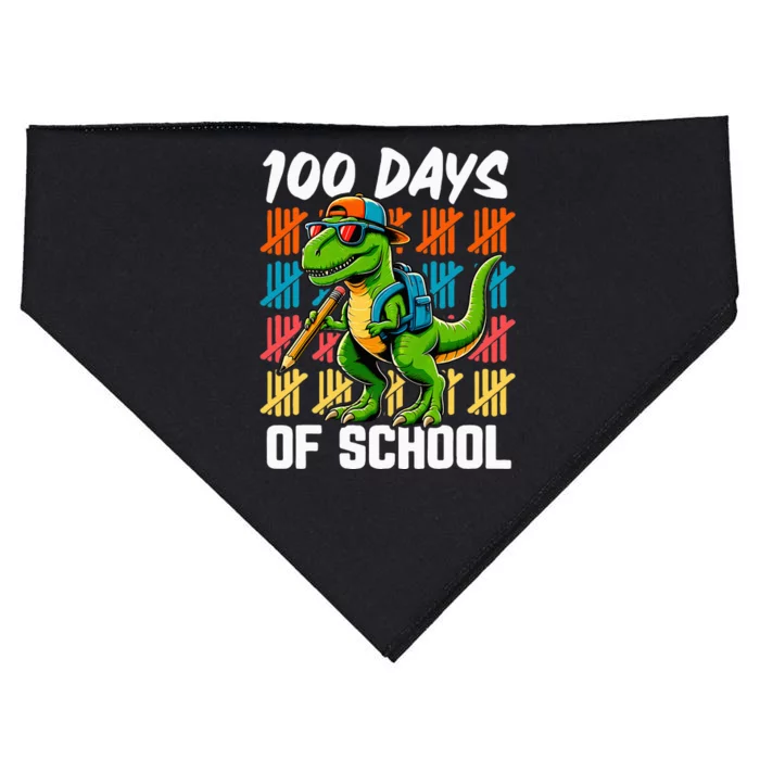 100 Days Dinosaur Trex 100th Day Of School USA-Made Doggie Bandana