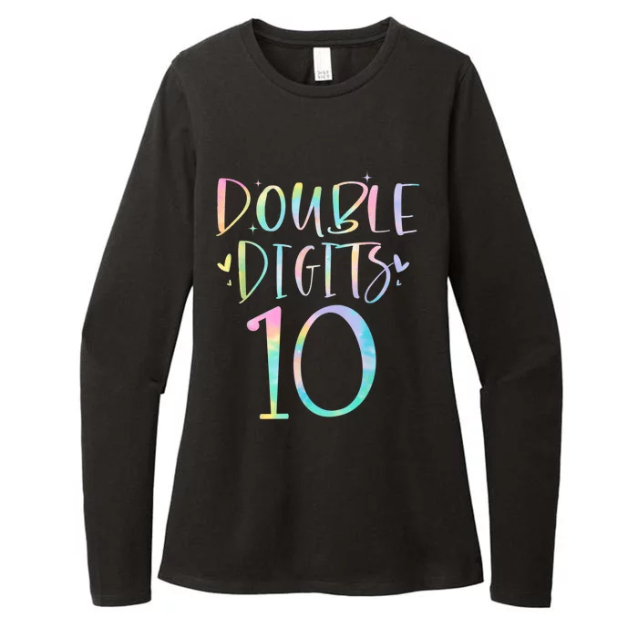 10 Double Digits 10 Year Old 10th Birthday Girl Tie Dye Womens CVC Long Sleeve Shirt