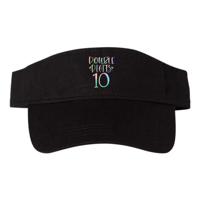 10 Double Digits 10 Year Old 10th Birthday Girl Tie Dye Valucap Bio-Washed Visor