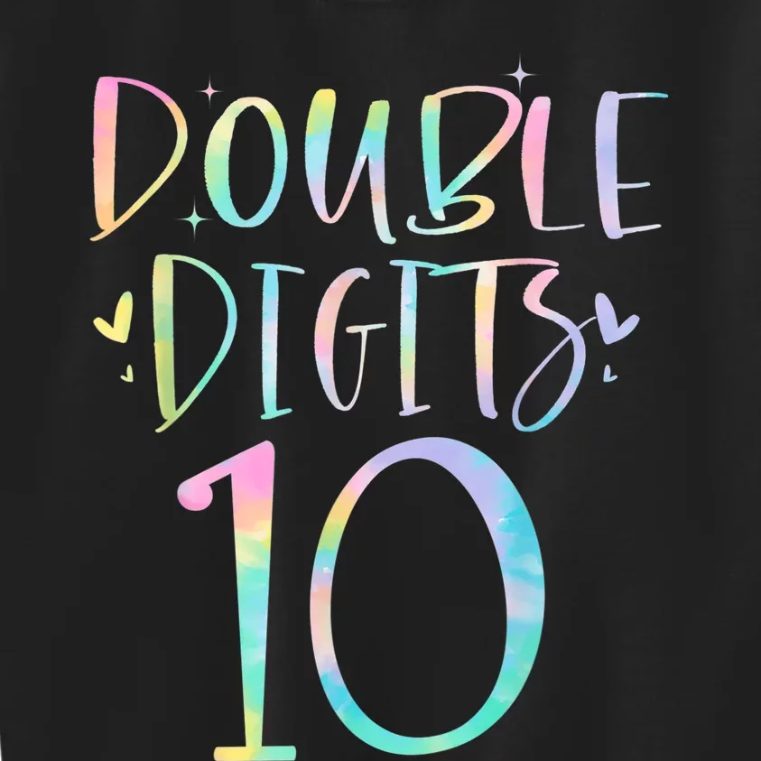 10 Double Digits 10 Year Old 10th Birthday Girl Tie Dye Kids Sweatshirt