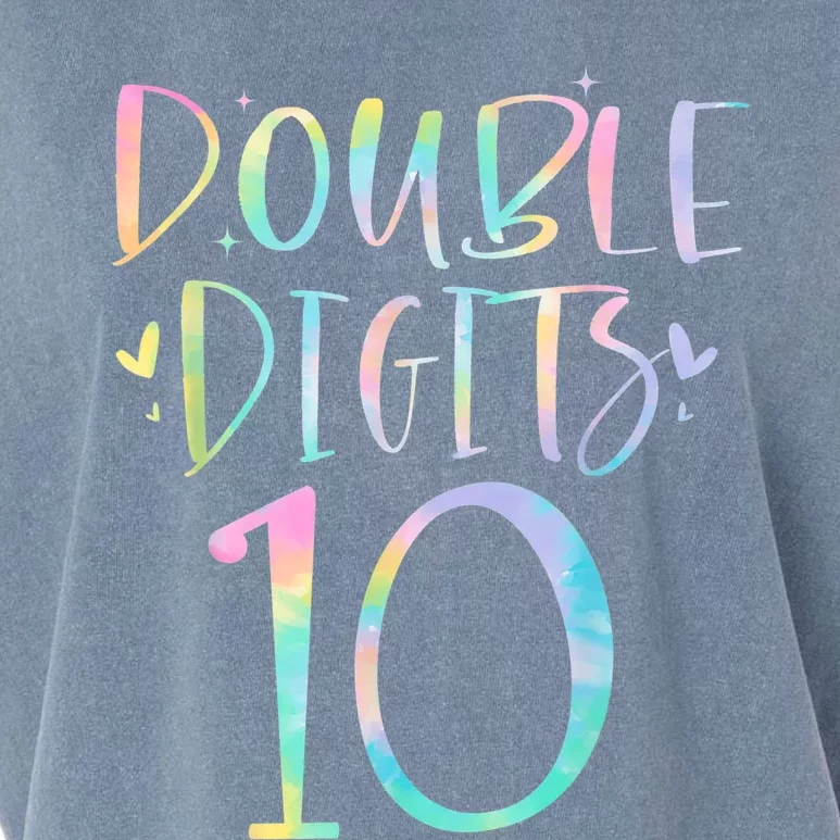 10 Double Digits 10 Year Old 10th Birthday Girl Tie Dye Garment-Dyed Women's Muscle Tee