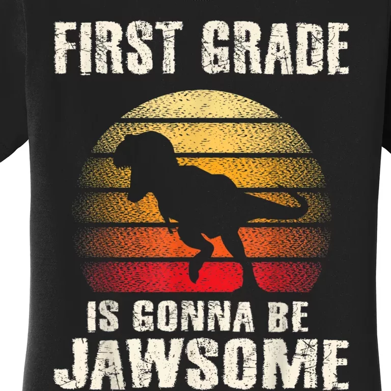 1st Day First Grade Back To School Jawsome Dinosaur Boy Women's T-Shirt