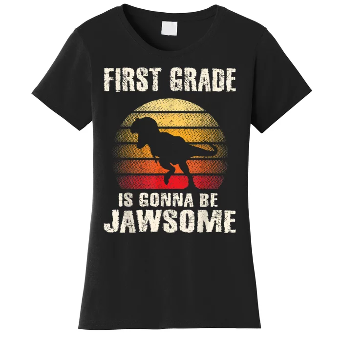 1st Day First Grade Back To School Jawsome Dinosaur Boy Women's T-Shirt