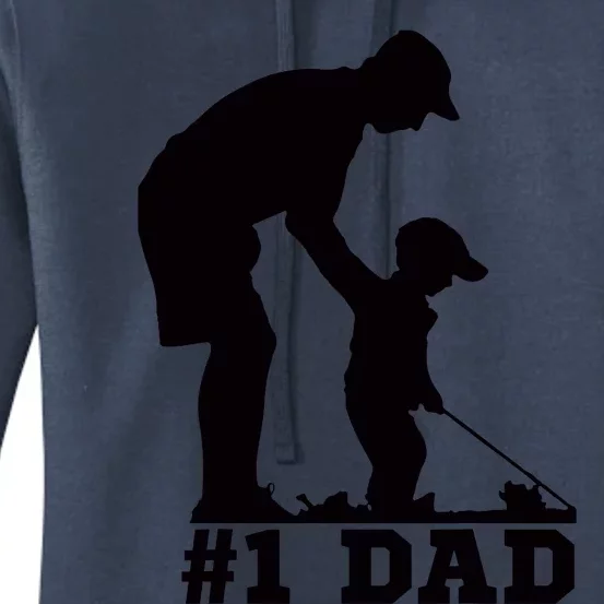 #1 Dad Golfing Golf Fathers Day Father Son Tee Women's Pullover Hoodie