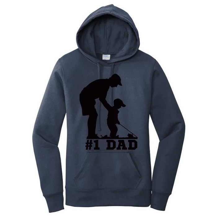 #1 Dad Golfing Golf Fathers Day Father Son Tee Women's Pullover Hoodie