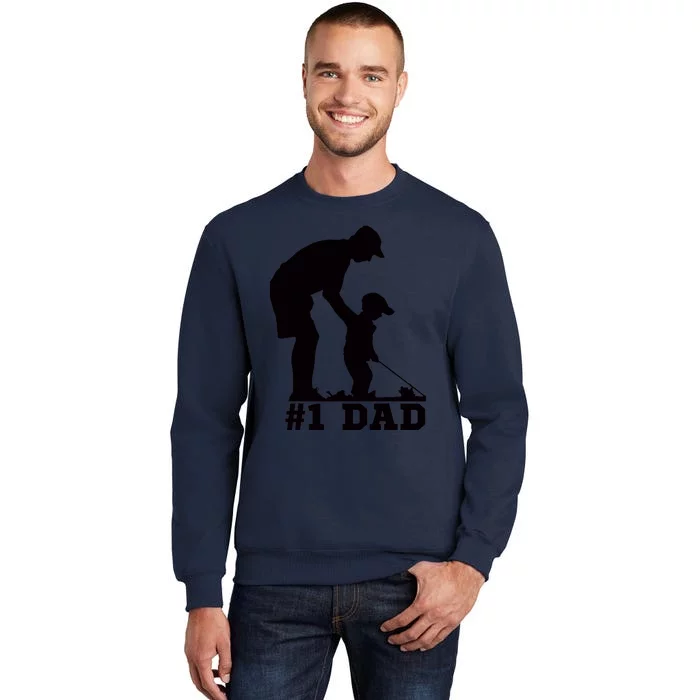 #1 Dad Golfing Golf Fathers Day Father Son Tee Tall Sweatshirt