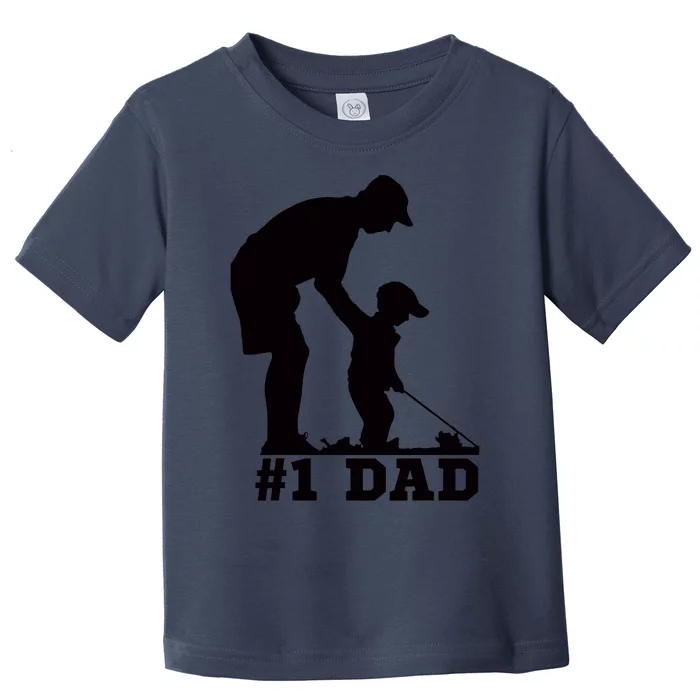 #1 Dad Golfing Golf Fathers Day Father Son Tee Toddler T-Shirt