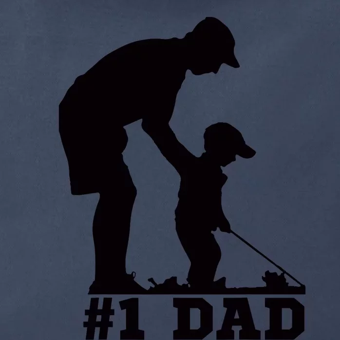 #1 Dad Golfing Golf Fathers Day Father Son Tee Zip Tote Bag