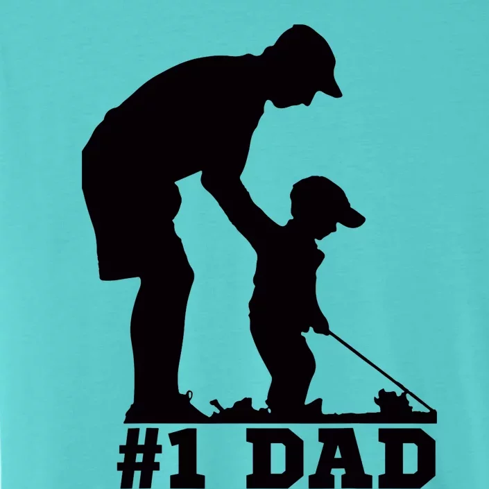 #1 Dad Golfing Golf Fathers Day Father Son Tee ChromaSoft Performance T-Shirt