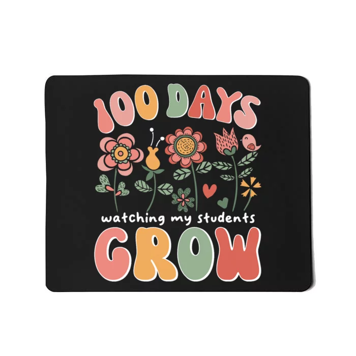 100 Days Growing Boho Flowers Teacher 100th Day Of School Mousepad