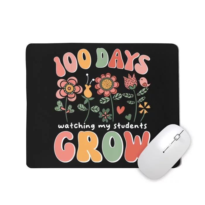 100 Days Growing Boho Flowers Teacher 100th Day Of School Mousepad