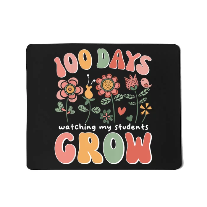 100 Days Growing Boho Flowers Teacher 100th Day Of School Mousepad