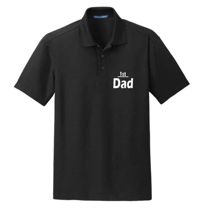 1st Dad Gift Father Funny Dry Zone Grid Performance Polo