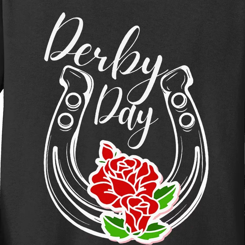 150th Derby Horse 2024 Derby Party Horse Racing Kids Long Sleeve Shirt