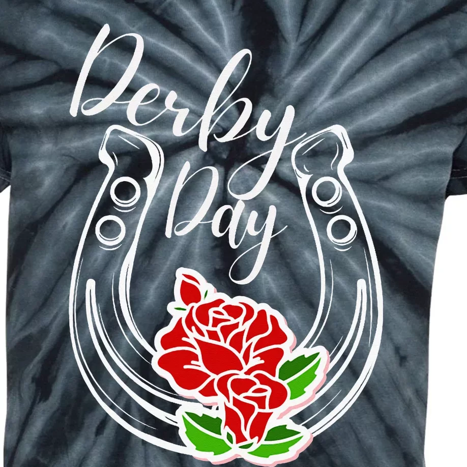 150th Derby Horse 2024 Derby Party Horse Racing Kids Tie-Dye T-Shirt