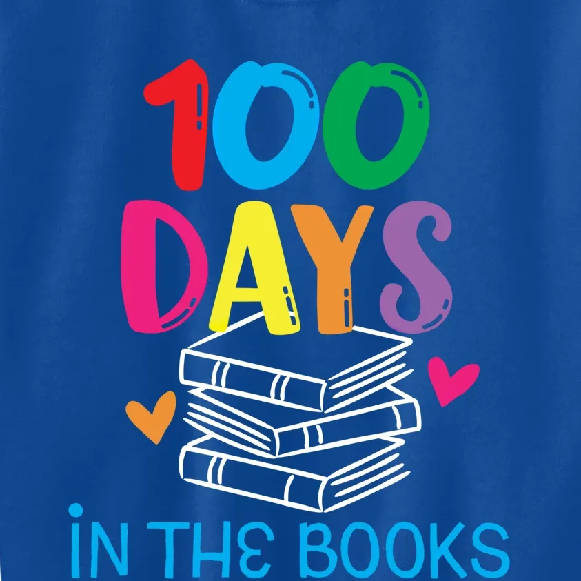 100 Days In The Books Gift Book Lover English Reading Teacher Gift Kids Sweatshirt