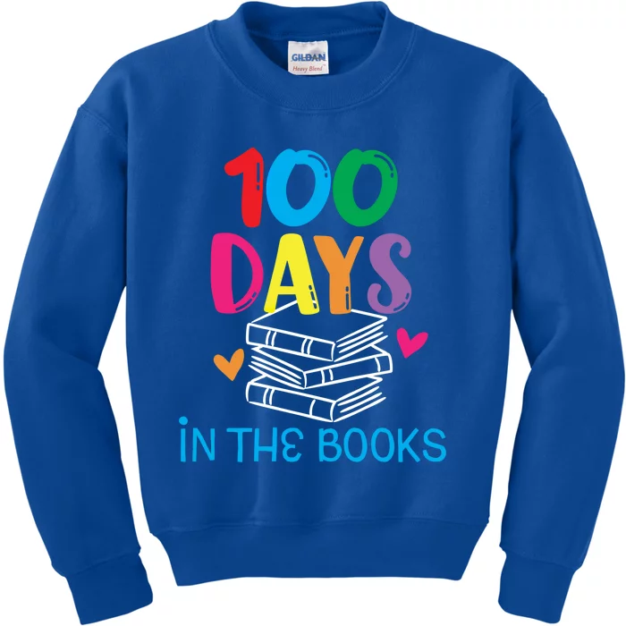 100 Days In The Books Gift Book Lover English Reading Teacher Gift Kids Sweatshirt