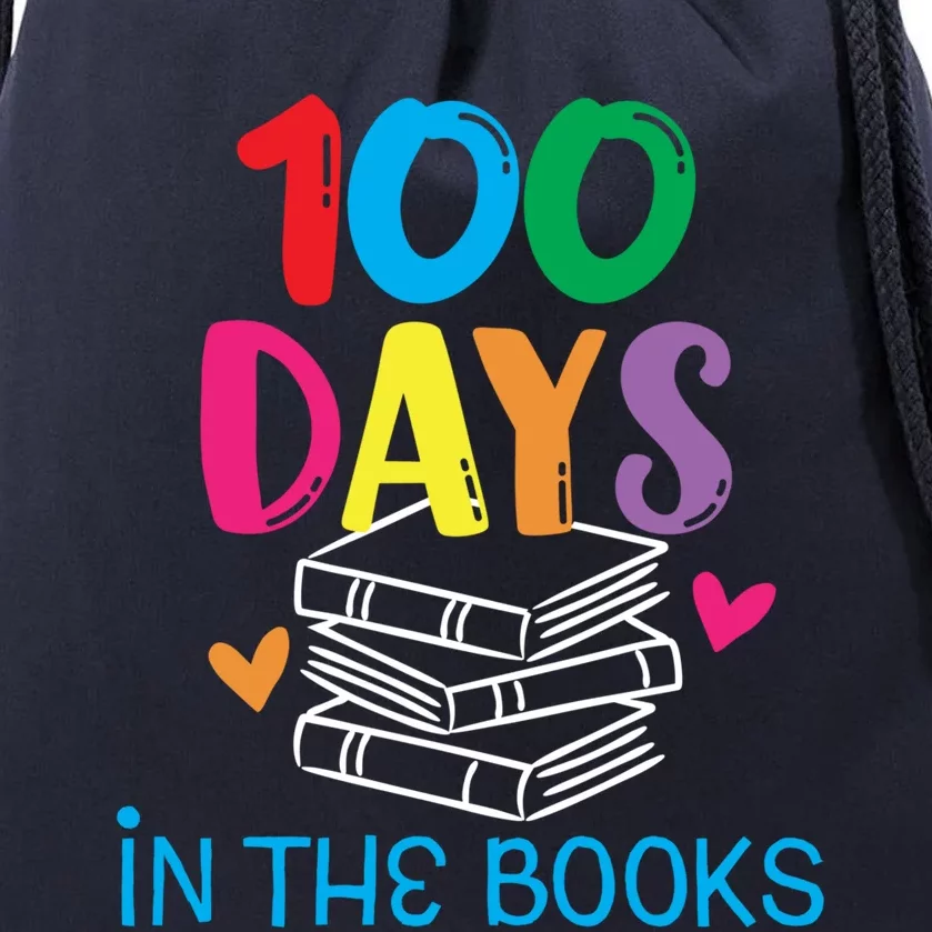 100 Days In The Books Cool Gift Book Lover English Reading Teacher Gift Drawstring Bag