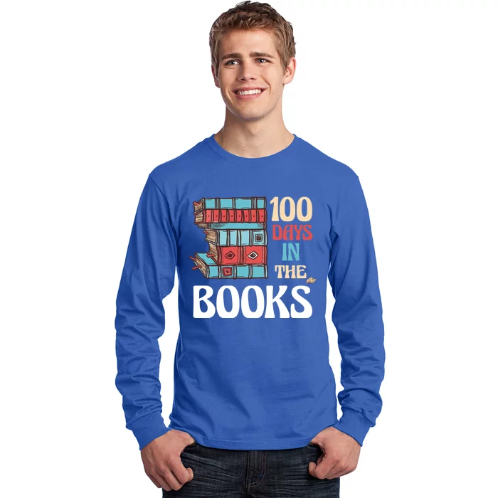 100 Days In The Books Reading 100th Day School Books Love Gift Long Sleeve Shirt