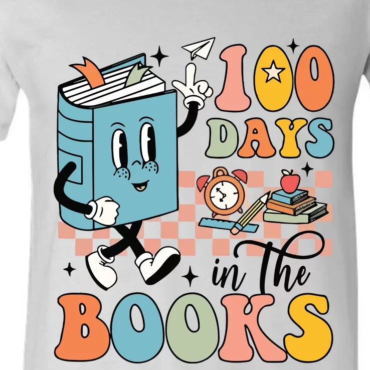 100 Days In The Books Teacher Life V-Neck T-Shirt