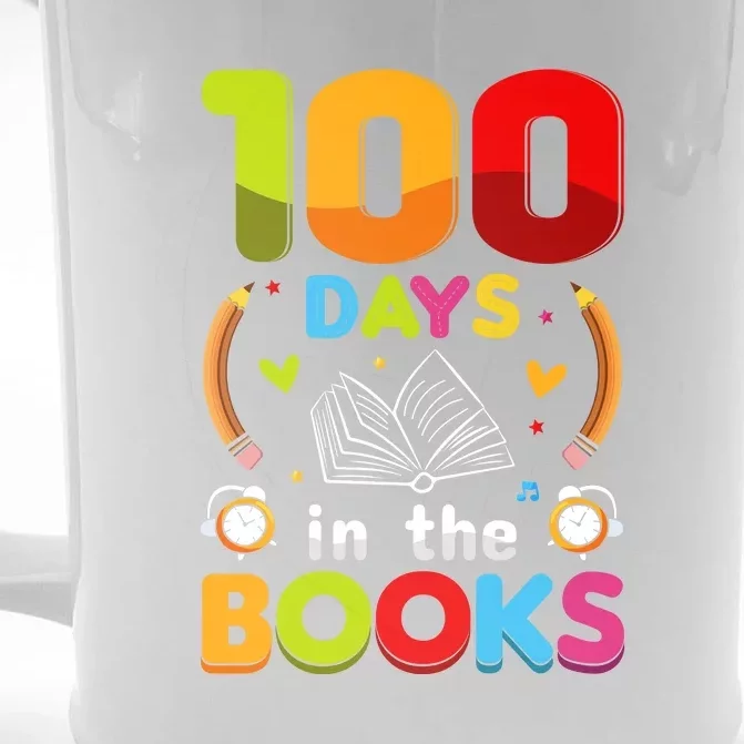 100 Days In The Books Love Book Teacher 100th Days Of School Front & Back Beer Stein