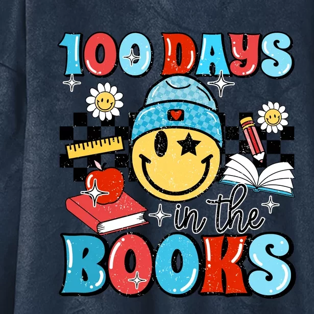 100 Days In Books 100 Days Of School Gift Hooded Wearable Blanket