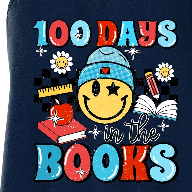 100 Days In Books 100 Days Of School Gift Women's Racerback Tank