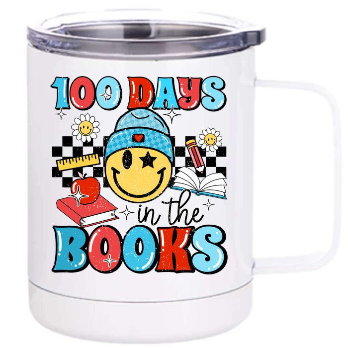 100 Days In Books 100 Days Of School Gift Front & Back 12oz Stainless Steel Tumbler Cup