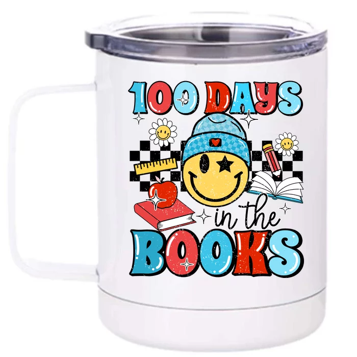 100 Days In Books 100 Days Of School Gift Front & Back 12oz Stainless Steel Tumbler Cup