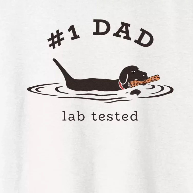 1 Dad Lab Tested Pun Labrador Retriever Dog Owner Women's Crop Top Tee