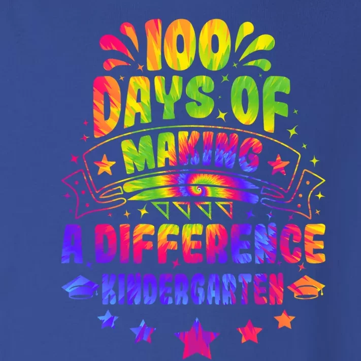 100 Days Making A Difference Kindergarten 100 Days Of School Funny Gift Toddler Long Sleeve Shirt