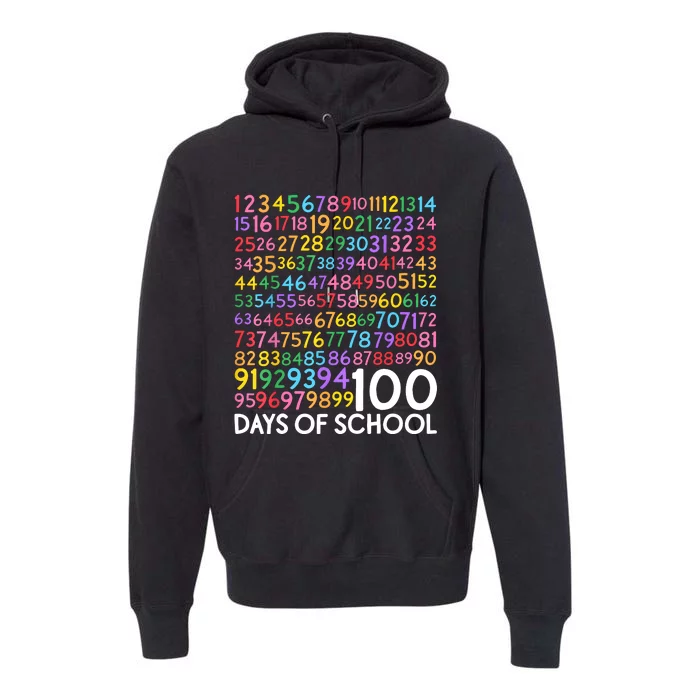 100 Days Math Numbers Celebrate 100th Day Of School Premium Hoodie