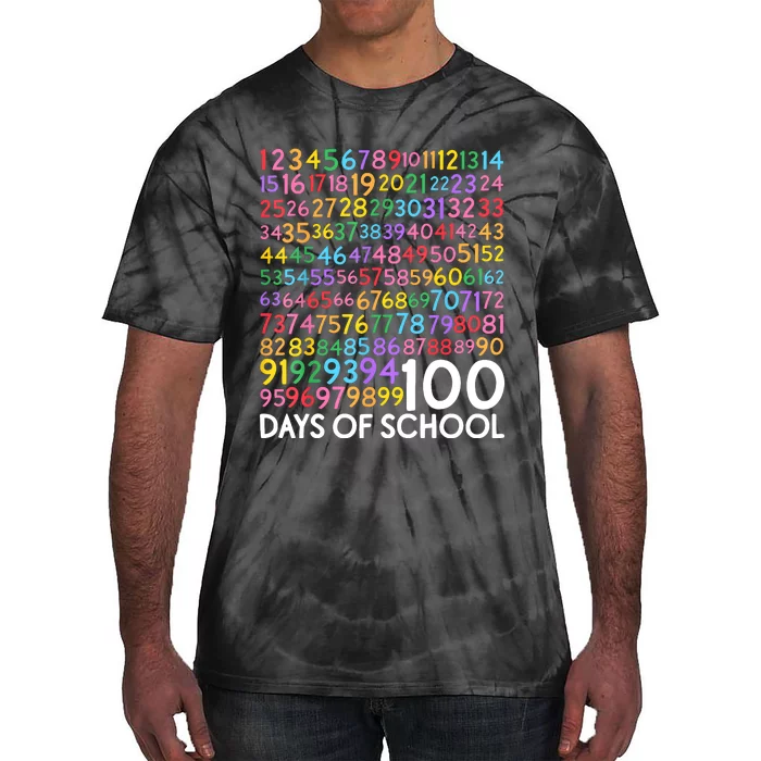 100 Days Math Numbers Celebrate 100th Day Of School Tie-Dye T-Shirt